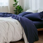 Queen Bedding Sheet Set 100% Washed Cotton Linen Like Soft Breathable Durable. Fixed Price $142.99.