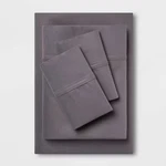 Twin/twin Xl 400 Thread Count Solid Sheet Set Dark Gray - Threshold. Fixed Price $13.59.
