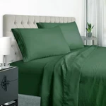 Dark Green Full Size Bed Sheet Set -deep Pocket To 18 Inches Mattress 4 Piece. Fixed Price $31.51.