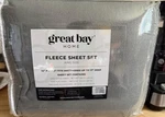 New Great Bay Home Fleece Sheet Set King Size Christina Collection - Palmoa Grey. Fixed Price $35.00.