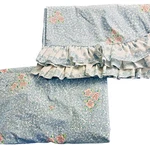 Vtg Full Sheet Set Barbara Brody Martex Floral Ruffle Blue Daisy Fitted & Flat. Fixed Price $24.99.
