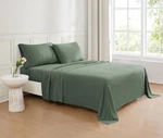 Truly Soft Garment Wash Solid Green Queen 4 Piece Sheet Set, Color Themed,. Fixed Price $58.98.