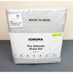 Sonoma Goods 400 Thread Count Piece King Sheet Set Gray Diamond - 100% Cotton. Fixed Price $48.00.