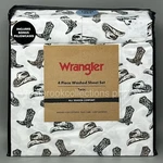 Wrangler 4PC Twin Sheet Set Cowboy Boots N' Hats Microfiber Black/brown New. Fixed Price $39.60.