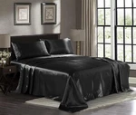 Satin Sheets California King 4-PIECE, Black Luxury Silky Bed Extra So. Fixed Price $75.99.