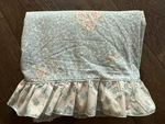 Vtg 80S Martex Barbara Brody Blue Floral Flat Sheet King 98X106 Ruffle Cottage. Fixed Price $24.99.