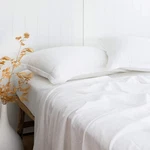 Pandatex White Linen-textured Bed Sheets Set Bamboo Rayon Cotton Blend. Fixed Price $89.98.