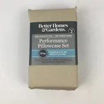 Better Homes & Gardens Performance Pillowcase Set - King Size Papyrus Beige. Fixed Price $16.95.
