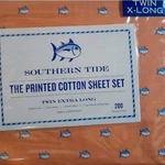 Brand New Southern Tide Twin Xl Size Skipjack Sheet Set Color Orange, Coral. Fixed Price $69.95.