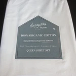 Everyday Home 100% Organic Cotton Sheet Set - Queen White. Fixed Price $49.99.