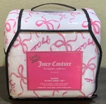Juicy Couture White W/pink Coquette Bows 4PC Queen Plush Sheet Set Soft & Cozy. Fixed Price $61.99.