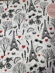 Envogue Paris France 3-PIECE Twin Sheet Set Black & White W/ Red Hearts Print. Fixed Price $16.99.