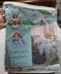 Vintage Disney's The Little Mermaid Toddler Bed Set Four Pc Comforter New. Fixed Price $210.59.