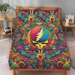 Queen Size Sheet And Pillows Bed Set. Peace Sign Grateful Dead. Fixed Price $70.00.
