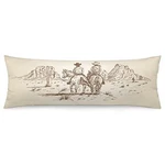Cowboy Body Pillow Cover Western Country Theme Of American Wild 20"X54" Color. Fixed Price $26.56.