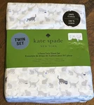 Kate Spade Cats Animal Print 100% Cotton 3 Piece Twin Sheet Set New Kittens. Fixed Price $39.00.