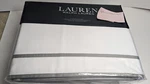 New 4 Pc Lauren Ralph Spencer Border Sateen Queen Sheet Set Grey Gray. Fixed Price $89.00.