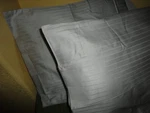 Better Homes Platinum Silver Sateen Damask Stripe (pair) King Pillowcases 20X40. Fixed Price $20.00.