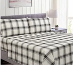 Bee & Willow King Flannel Sheet Set Winter Plaid Charcoal - Brand New !. Fixed Price $55.00.