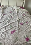 Vtg Yves Delorme Darsii Floral Cotton Queen Flat Sheet Made In France. Fixed Price $55.00.