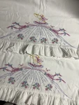 Vintage Hand Embroidered Southern Belle Pillow Case Decorative Sham. Fixed Price $24.00.