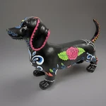 Halloween Dachshund Dia De Los Muertos Sugar Skull Dog 12" Humane Society New!. Fixed Price $34.95.