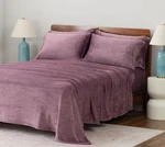 Berkshire Blanket Velvetsoft Sheet Set With Extra Pillowcases Purple Queen Used. Fixed Price $58.00.