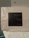Hudson Park 500 Thread Count Pima Cotton Sateen Twin Fitted Sheet Ivory. Fixed Price $40.00.