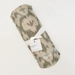 Pottery Barn Tan/green Ikat Kantha Stitch Embroidery Cotton Table Throw 50X50. Fixed Price $50.00.