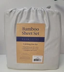 Ella Jayne Viscose From Bamboo 4 Piece California King Sheet Set Silver. Fixed Price $94.99.