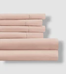 Ienjoy Home Pink Blush Solid 6-PIECE Microfiber Bed Sheet Set, King'. Fixed Price $36.75.