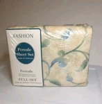 Vintage Fashion Percale Sheet Set 4 Piece Wyndham Ii Floral Made Usa Nos. Fixed Price $24.99.