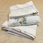 Vintage Jc Penney Queen Sheet Set White Floral Made Usa Pinstripes Cottage. Fixed Price $49.95.