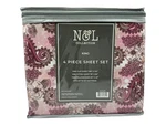 &l Collection King 4 Piece Sheet Set Poppy-k Pink Floral Pattern. Fixed Price $23.74.