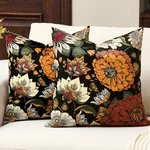 Black Boho Floral Fall Velvet Throw Pillow Covers 16X16 Inch Set 2 Farmhou.... Fixed Price $26.49.