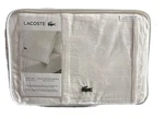 Lacoste Twin Sheet Set 3PC White Cotton Percale Crocodile Logo Preppy New. Fixed Price $54.40.