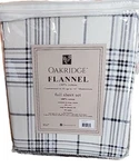 Oakridge 4-PIECE Set Full Flannel Sheets Navy Black Plaid 100% Cotton. Fixed Price $60.00.