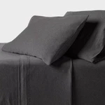 Threshold Cotton Jersey Heather Charcoal King Size 4 Piece Sheet Set Nwot. Fixed Price $45.00.