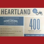 New Red Heartland 400 Thread Count Cotton Sateen Weave King Sheet Set. Fixed Price $249.97.