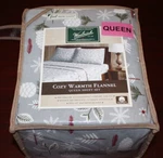Woolrich Flannel Sheet Set Queen New Nip Winter Pinecones Foliage Gray. Fixed Price $59.95.