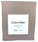 Calvin Klein King Sheet Set Naturals Cotton Tencel Percale Taupe 4 Pc Deep Pocke. Fixed Price $114.99.