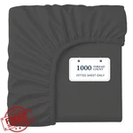 Lane Linen Queen Fitted Sheet Charcoal Egyptian Cotton Deep Pocket 16". Fixed Price $71.99.