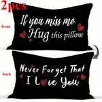 2 Pcs Minimalist Black Romantic Love Message Plush Pillow Covers Cushion Case. Fixed Price $14.99.