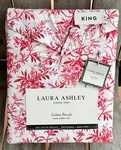 Laura Ashley King Size Holiday Cotton Sheet Set - Faye Toile Red Floral. Fixed Price $110.00.