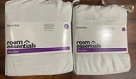 2 Room Essentials Twin/twin Xl Sheets 3-PC Set Microfiber White W/ Thin Gray. Fixed Price $22.99.