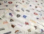 2014 Nfl Teams Logo Flat Bed Sheet / Fabric Sports Themed Northwest 72 X 96 Inch. Fixed Price $19.51.