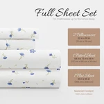 Ienjoy Premium Ultra Soft Floral 4-PIECE Sheet Set Full Light Blue Microfiber Nw. Fixed Price $39.00.