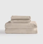 Quince Bamboo Sheet Set Queen Size Sand Beige 4 Piece W/ Flat. Fixed Price $89.98.