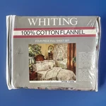 Vintage Whiting 100% Cotton Flannel Floral Hyde Park 4-PC Full Sheet Set Nos. Fixed Price $89.99.