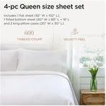 Hotel White 4-PIECE Queen Bed Sheets Sateen Weave. Fixed Price $106.79.